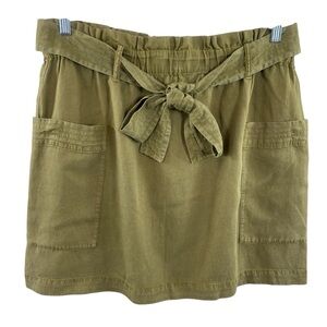 Faherty Women's Arlie Olive Green Utility Mini Skirt Sz XL